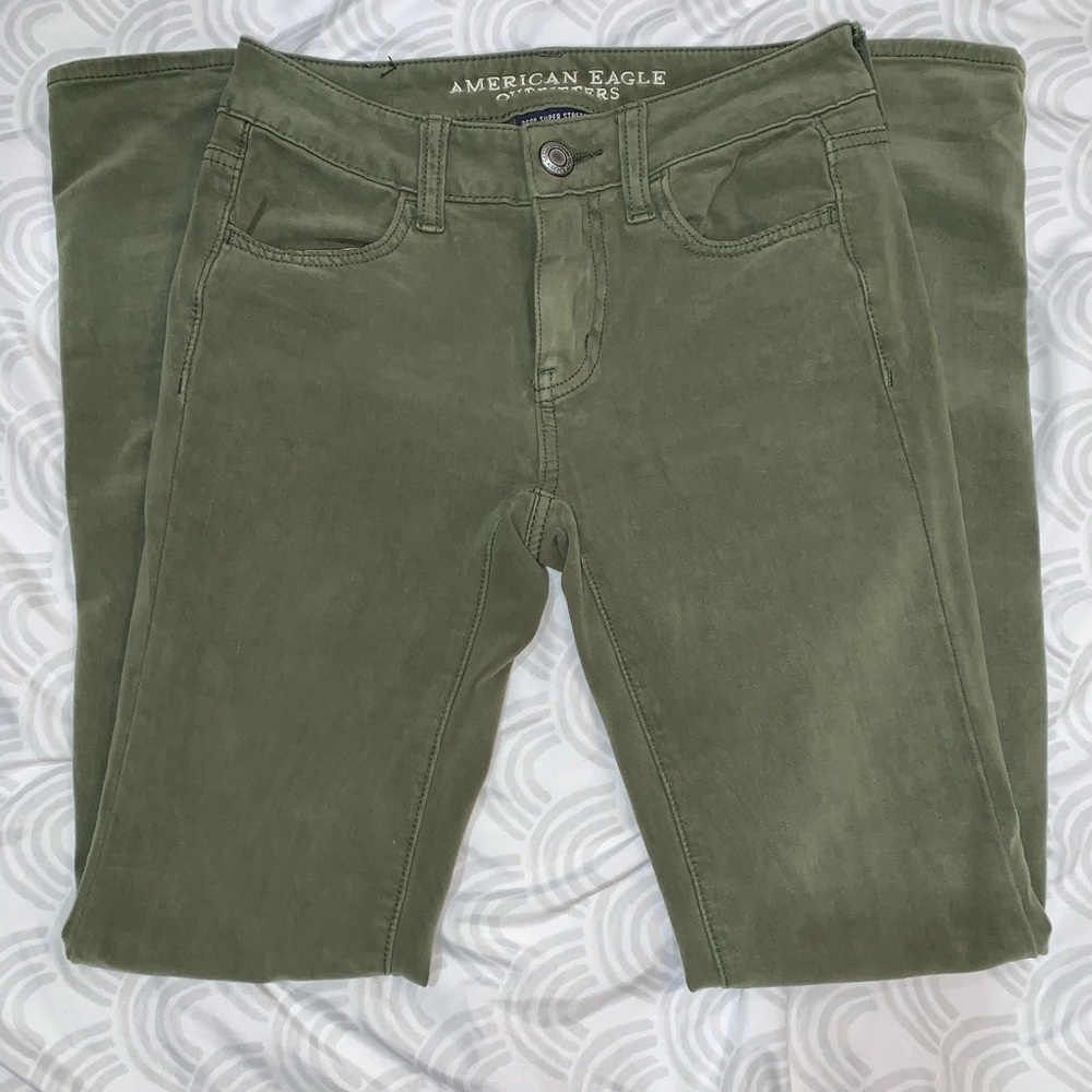 Green American Eagle Jeggings